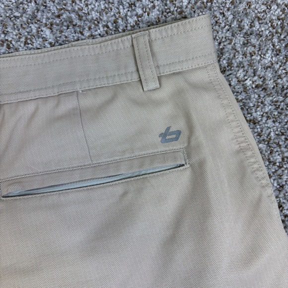 Bolle Golf Tech Mens Tan Khaki Herringbone Stretch Performance Shorts Size 36 - Picture 7 of 12